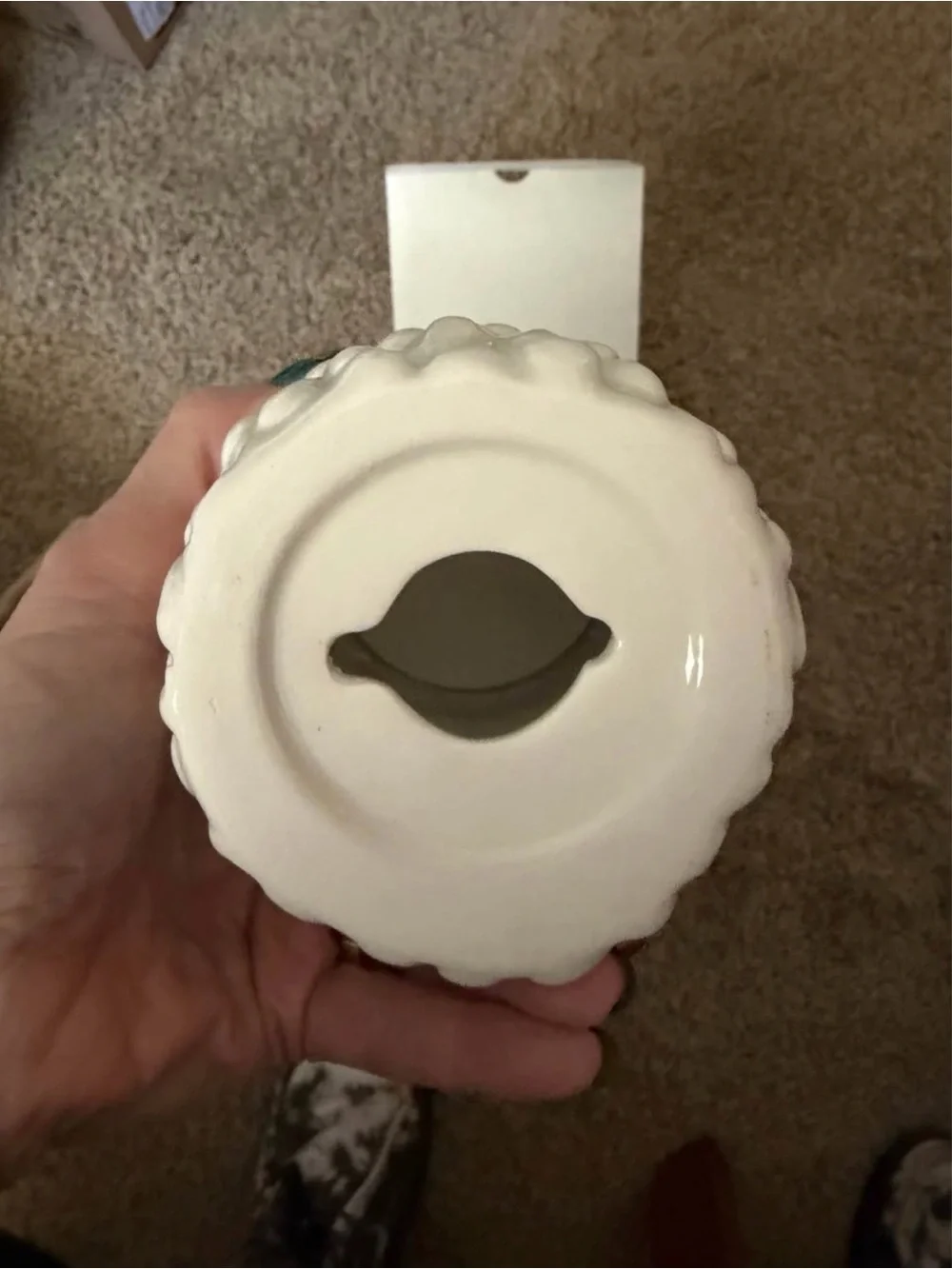 Scentsy Ceramic Santa Head Decoration - Red, White, Peach
